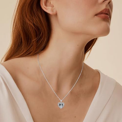 Heart Photo Locket Necklace Sterling Silver for Women | Dragonfly, Butterfly, Turtle, Dog Paw and Mother Daughter Styles, Jewelry Gifts for Mom Christmas Birthday Anniversary. - style: 6-Mother Daughter