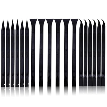 18 PCS Carbon Fiber Plastic Scrapers Tool, Non-Scratch Scraper Tool for Tight Spaces, Multi-Purpose Label Scraper Pen-Shaped, for Car Cleaning Supplies, Kitchen, Crevices, Stains (Black) - color: 18 Pcs Black