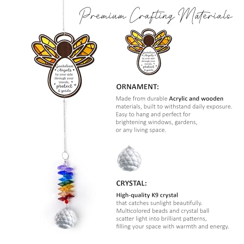 2 Layered Ornament Suncatcher - Guardian Angel Ornament - Unique Keepsake - Sympathy Presents - Rainbow Remembrance - Mother's Day Father's Day Birthday Gifts for Women, Men - color: Guardian Angel