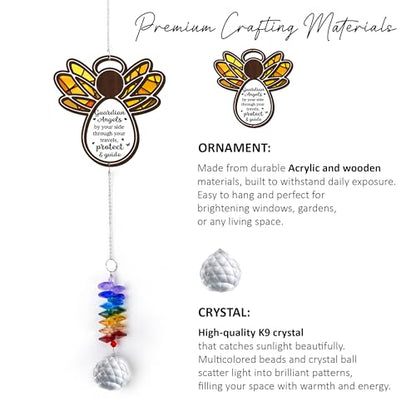 2 Layered Ornament Suncatcher - Guardian Angel Ornament - Unique Keepsake - Sympathy Presents - Rainbow Remembrance - Mother's Day Father's Day Birthday Gifts for Women, Men - color: Guardian Angel