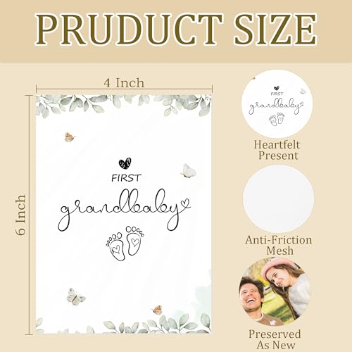 Grandparents Photo Album Holds 36 4x6 Photos, First Time Grandma Grandpa Gifts, Baby Announcement Grandbaby Small Photo Album Memory Keepsake Gift for Family Baby Shower Newborns - color: First Grandlaley