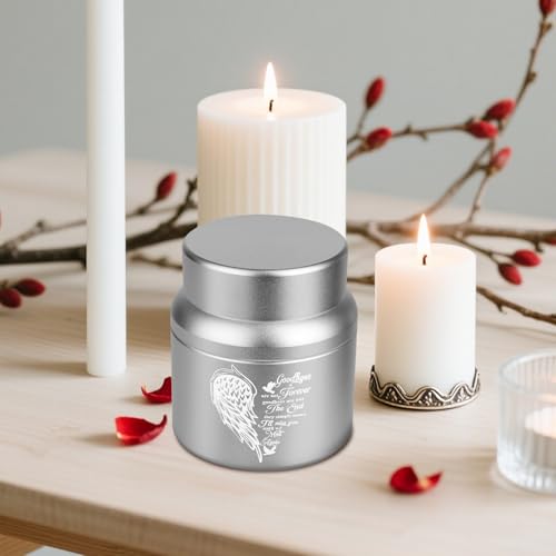 Small Urns for Human Ashes Cremational Keepsake, 2.2 Inches High Silver | Solid aluminum, Mini Pocket Size, Comes with velvet bag - color: 1 Pack Silver