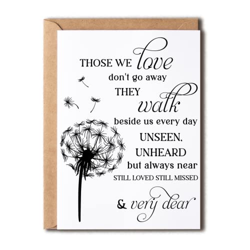 Those We Love Don't Go Away Plantable Seed Card - Dandelion Flower Card - Greetings Card - Thinking Of You - Card For Friend - Loved One, 5 x 7 inches