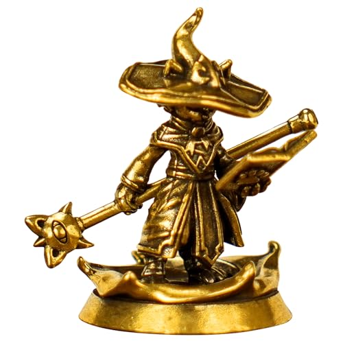 100% Solid Brass Wolf Chieftain Statue - Handcrafted Tribal Warrior Sculpture, Vintage Office Desk Decor, Masculine Home & Bookshelf Art, Unique Gift for Men & Nature Collectors - style: Wolf Chief