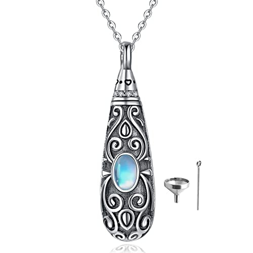 Sterling Silver Flower Tree Life Cremation Urn Necklace for Women - color: Tear *Cherry (Mo/St)