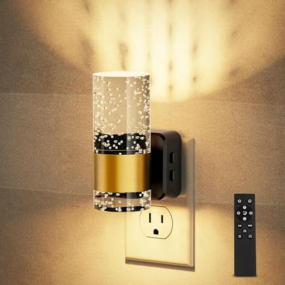 JandCase Night Lights Plug into Wall, 1 Pack Color Changing Night Light - color: Gold-RGB-Remote Control, size: 1 Pack