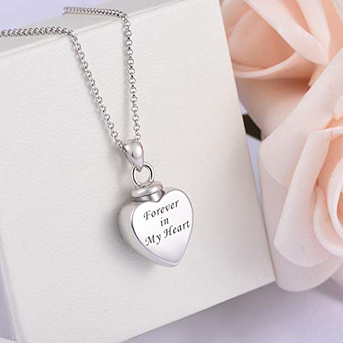 BEILIN 925 Sterling Silver Heart Cremation Jewelry Keepsake Urn Necklace for ashes : Forever in My Heart - style: Bat
