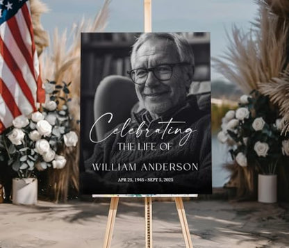 Funeral Welcome Sign, Celebration of Life Signs, Sign For Memorial #4 - color: Version #3