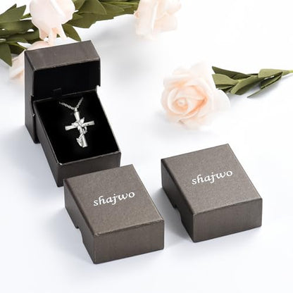 shajwo Butterfly Cross Urn Necklaces for Ashes for Women Men - color: Silver-White