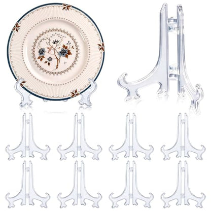 Plate Stands for Display-8 Pack 6 Inch Plastic Small Easels Stand, Display Holder for Card, Frame, Picture, Magazine, Book, Decorative Plate, Platter,Tabletop Art