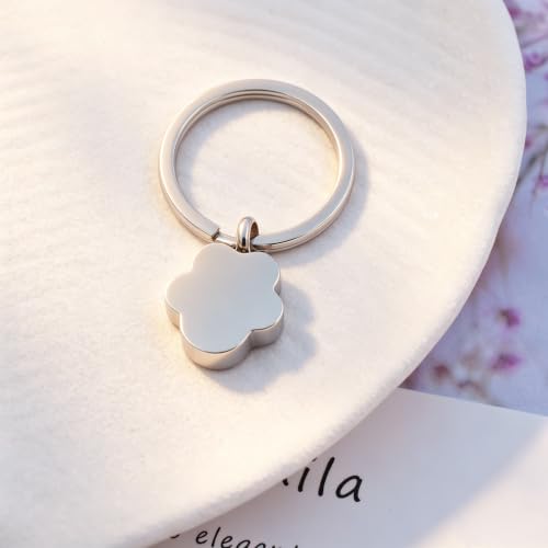 Dog Cat Paw Print Cremation Jewelry Pet Urn Necklace for Ashes Animal's Ashes Pendant Memorial Keepsake Jewelry - color: keyring