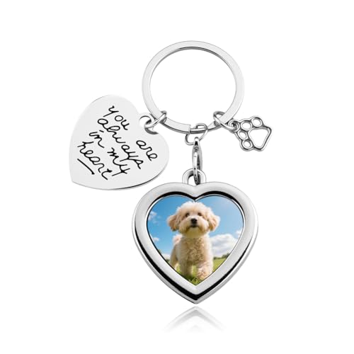 Pet Memorial Gifts Photo Keychain for Loss of Dog Remembrance Sympathy Gift Dog Photo Frame chain for Pet Memorial Keychain You Are Always in My Heart