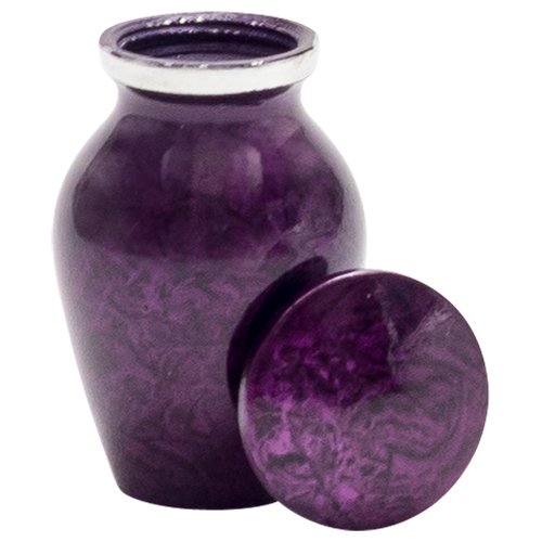 Purple Mist Keepsake Cremation Urn for Ashes, Aluminum, Purple Urn, Keepsake Sized Cremation Urn, 3 Inches High - color: Purple Mist