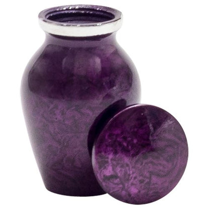 Purple Mist Keepsake Cremation Urn for Ashes, Aluminum, Purple Urn, Keepsake Sized Cremation Urn, 3 Inches High - color: Purple Mist