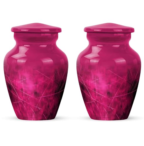 Yatskia Dark Pink Urns for Human Ashes Adult Female, Small Urn for Ashes Adult Male, (Classic Pack of 2, 3 Inch) - color: #2 Pink, size: 3 Inch Pack of 2