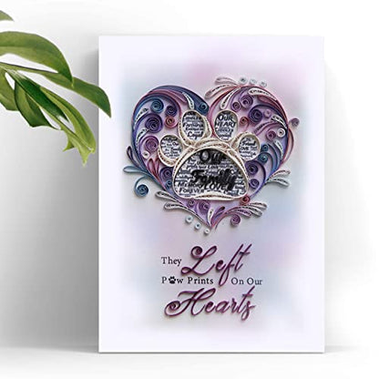 Pet Memory Card, Pet Loss Sympathy Memorial Card, Animal Loss Sympathy Card, Thinking Of You Card, Condolence Quilling Card for Him, Her, Friend and Love (Pet Loss Paw Prints) - color: Pet Loss Paw Prints