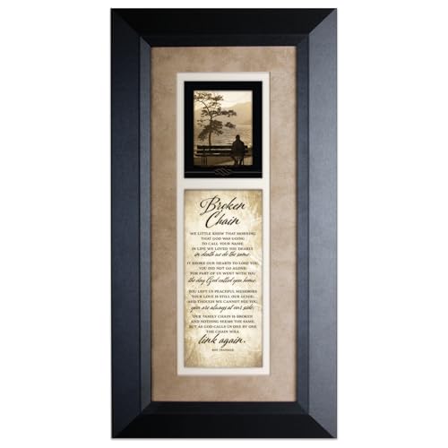 Dexsa The Broken Chain Wood Wall Art Frame Plaque | 8 inches x 16 inches | Hanger for Hanging | Memorial, Sympathy, Remembrance, Condolences Gift