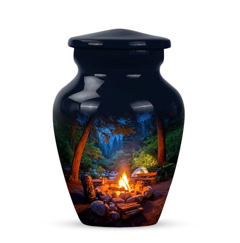 Keepsake Urns for Ashes, Cremation Urns for Human Ashes, Campfire Funeral Urns for Human Ashes, Memorial Gift for Mother, 3 Inch - color: Campfire 1, size: 3"Keepsake-1