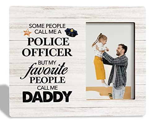 To Dad Photo Frame Gifts, Some People Call Me A Police Officer But My Favorite People Call Me Daddy, Wooden Picture Frame Gift, Policeman Daddy Gift from Daughter Son, Father's Day Present for Dad - color: color05