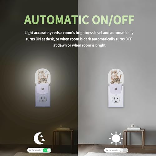 Cute Cat Night Light, Night Light Plug into Wall with Dusk to Dawn Sensor, LED Lamp Energy Saving Lights for Men Women Boys Girls,Lamp for Bedroom Bathroom Hallway - color: Cute Cat