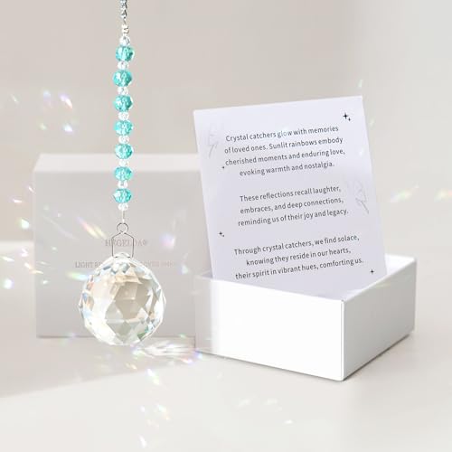 Hgelda Sympathy Gifts for Loss of Loved One Crystal Suncatcher Ornaments - color: Light Blue