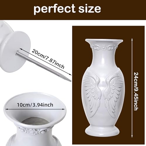 Cemetery Vase for Grave Decorations Grave Vase with Metal Spike Resin Vases for Cemetery Decorations (1)