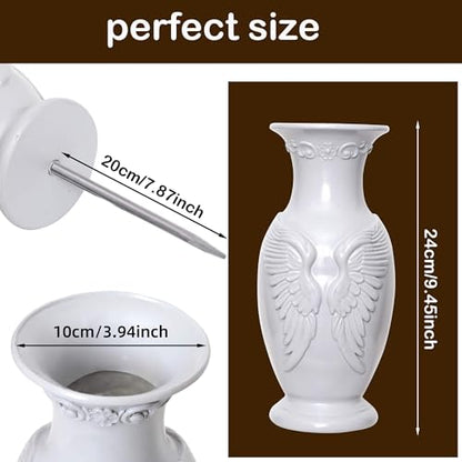 Cemetery Vase for Grave Decorations Grave Vase with Metal Spike Resin Vases for Cemetery Decorations (1)