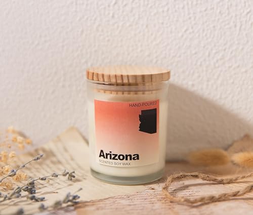 Arizona Gifts, Arizona Souvenirs & Gifts, Home Sick Jasmine Scented Candle, Natural Soy Wax & Natural Essential Oils - color: Arizona