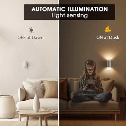 Night Lights Plug into Wall, Modern LED Night Light Plug in | Dusk to Dawn Sensor, Soft White 3000K, 0-100LM Adjustable Brightness, Dimmable NightLight, Stairway, Hallway, Bedroom, 2 Pack - color: White-3000K, size: 2 Pack