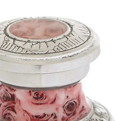 Bold & Divine Cremation Urns for Human Ashes - Decorative Brass Urns, Pink Rose Pattern, Small Keepsake Urn for Ashes Adult Female and Male, Funeral Urns