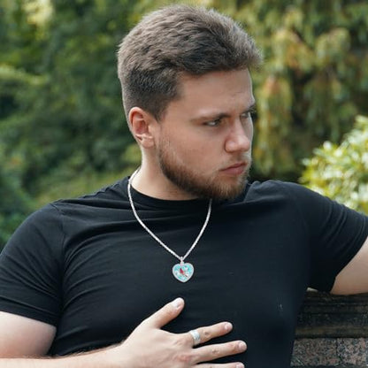 Eusense Cremation Jewelry for Ashes Urn Necklace to Put Ashes In 925 Sterling Silver Memorial Pendant Heart Urn Necklaces for Ashes Necklace for Women Men - style: G-Red Cardinal Urn Necklace-Turquoise