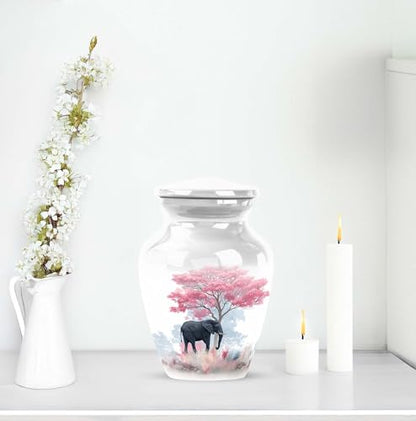 Elephant Funeral Cremation Urns for Human Ashes Small - 3 in Keepsake Urn - color: Elephant-1, size: 3-inch