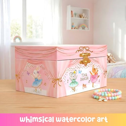 Giggle & Honey® Musical Ballerina Jewelry Box for Girls | Music Boxes for Little Girls, Toddler Jewelry Box for 4 Year Old Kids, Toys for Toddlers, Birthday Gifts for Kids 5-9 Years - style: Animal Ballerina