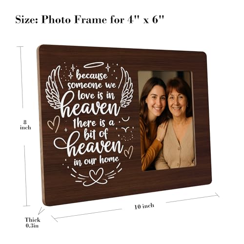 Memorial Picture Frames for Loss of Loved One, Sympathy Gifts Because Someone We Love is in Heaven, In Loving Memory Frames Fits 4x6 Photo - color: Gray