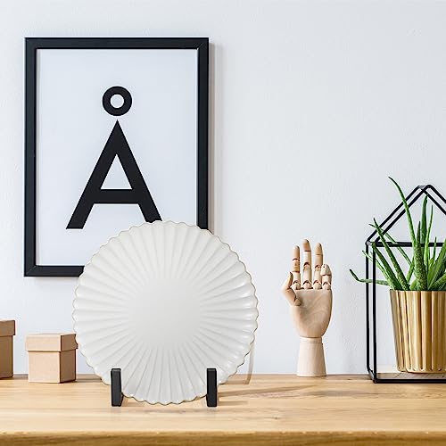 2 Pcs Large Plate Stands for Display Metal Frame Holder, Black, 8 Inch - color: Black, size: 8 Inch