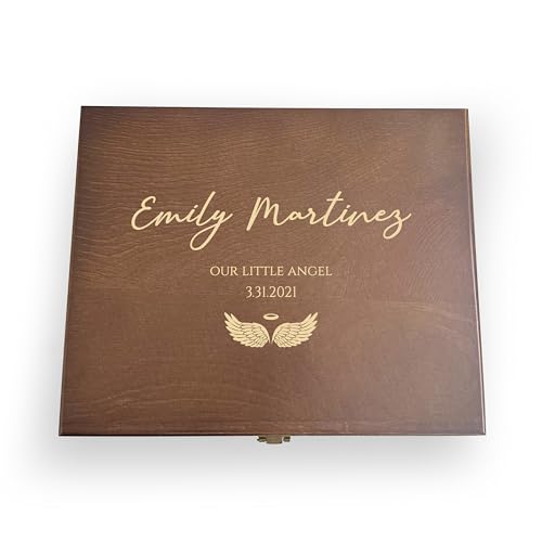 Personalized Memorial Keepsake Box: Engraved In Loving Memory, Walnut Pine Wood - style: Loving Storage Box Design - 5