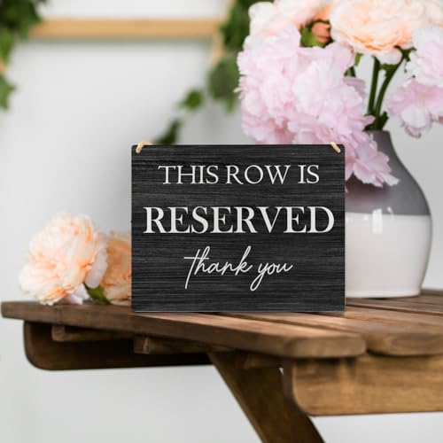 Ryeolo Wedding Reserved Signs, Wooden Hanging Signs, 10.2x7.8 Inches (Black) - color: Black
