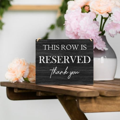 Ryeolo Wedding Reserved Signs, Wooden Hanging Signs, 10.2x7.8 Inches (Black) - color: Black
