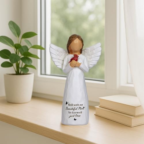 Angel Cardinal Gifts for Women Red Cardinal Decor Angel Figurine Sympathy Gifts for Loss of Mother Mom One Grief Gifts for Women Memorial Cardinal Gift Resin Home Decor Sculpted Hand-Painted - style: Cardinals 1