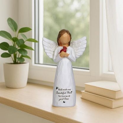 Angel Cardinal Gifts for Women Red Cardinal Decor Angel Figurine Sympathy Gifts for Loss of Mother Mom One Grief Gifts for Women Memorial Cardinal Gift Resin Home Decor Sculpted Hand-Painted - style: Cardinals 1