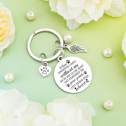 Pet Memorial Gifts for Dog Memorial Gifts for Loss of Dog Sympathy Gift | In Memory of Dog Remembrance Gift Paw Print Keychain Dog Loss Keychain Pet Loss Gifts with Pet Memorial