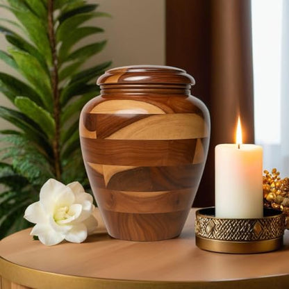 Large Wooden Cremation Urn – Handcrafted Memorial for Human Ashes, Adult Funeral Urn for Men & Women (Rosewood, Large (200Cu/Inches)) - size: Large (200Cu/Inches)