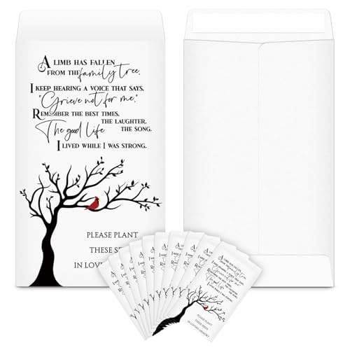 Fumete 120 Pack Memorial Seed Packets Funeral Favors, Cardinal | Empty Envelopes for Guests, 3.9x2.4 in Kraft, Celebration of Life, Veterans Day Memorial, Funeral Seed Favors - style: Cardinal