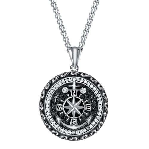 925 Sterling Silver Patron Saint Necklace Amulet Miraculous Medal Pendant Jewelry for Men Women with Friendship Talisman Travel Inspirational Gifts - color: black-I