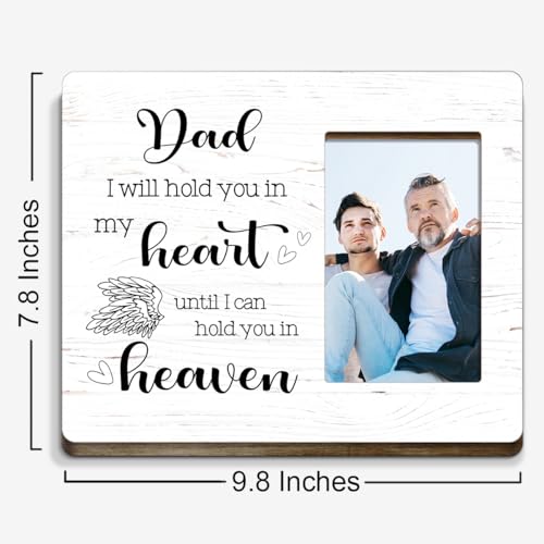 I will Hold You in My Heart Dad Wood Picture Frame,Memory Gifts for Loss of Dad,Sympathy Gift,Memorial Gifts for Loss of Dad - style: Dad-4