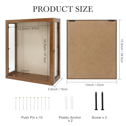 13x16x6 Extra Deep Shadow Box with 3 Removable Panels,Carbonized - color: Carbonized, size: 13x16x6
