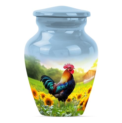Rooster Urn for Ashes for Women - Small Urns for Ashes Dad, 10" 1Pc, 3" 4Pc - size: 10 Inch & Keepsake 4Pc
