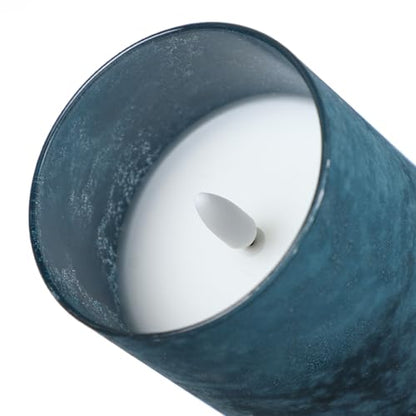 ANGELLOONG Blue Candles, Flickering Flameless Candles with Remote for Room - color: Sandblast Blue