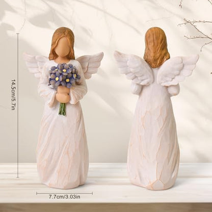 Lnrkai Forget Me Not Angel Figurines, Miscarriage Gifts for Mothers - style: Forget-Me-Not