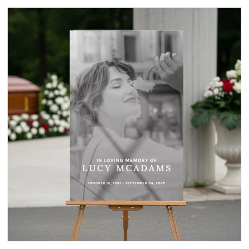 Custom-Made In Loving Memory Funeral Sign With Photo (PVC Board)